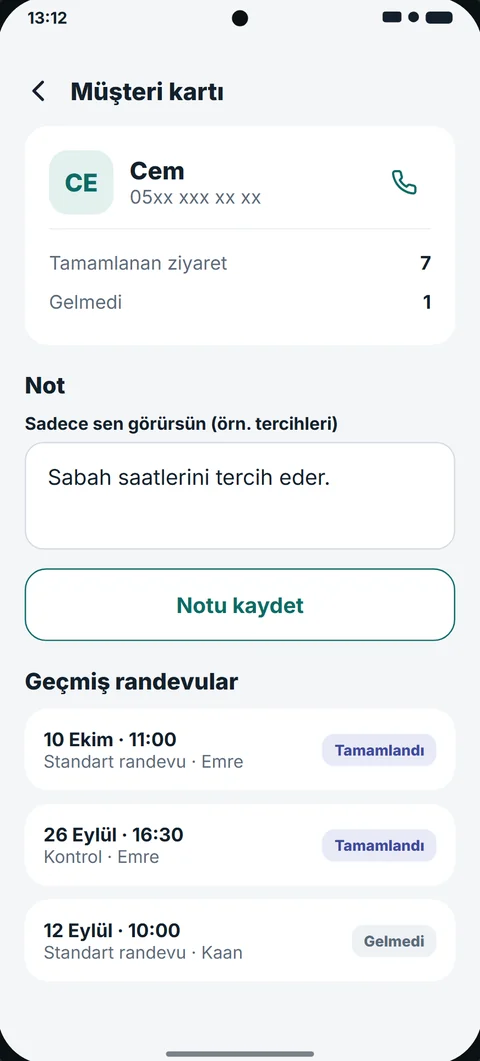 Müşteri kartı